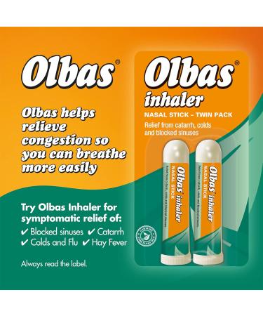 Olbas Twin Inhaler 2x695mg - 2 Count Pack for Fast Relief | 100% Natural - Buy Online on GoSupps.com