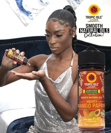 Tropic Isle Living Mighty Mango Papaya Oil | Hair Growth & Skin Care | Hydrating & Refreshing | Hot Oil Treatment - 4oz - Buy Online on GoSupps.com