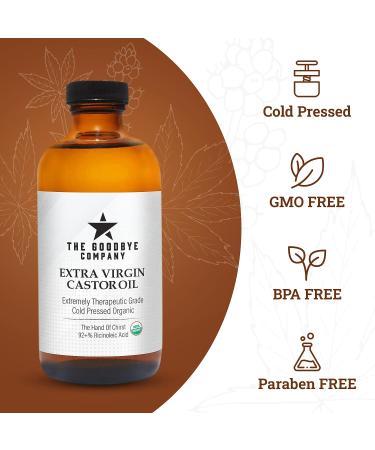 Organic Cold-Pressed Castor Oil 16oz - 100% Pure & Natural for Skin, Hair Growth, Eyelashes - USDA Certified, Hexane & BPA Free - Buy Online on GoSupps.com