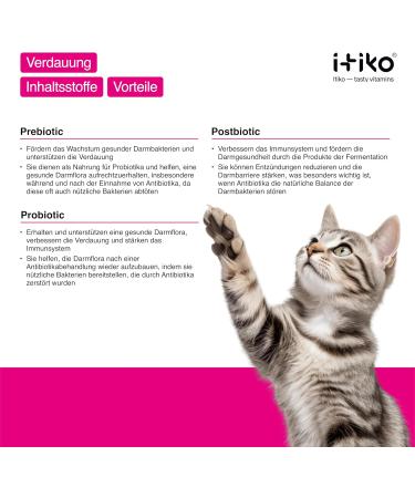 Itiko Digestive Snacks for Cats - Probiotic Treats - Promotes Digestion - Alternative to Clay - Psyllium for Diarrhea - Food Supplement for Cats - Buy Online on GoSupps.com