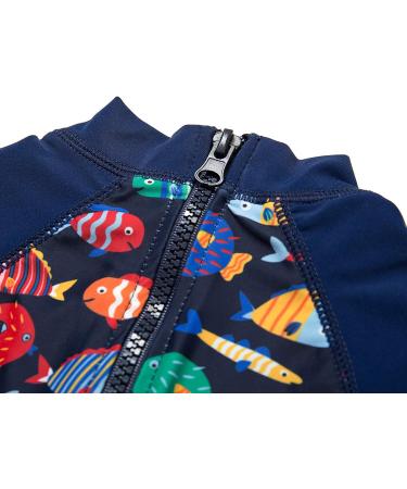 Bonverano Baby Boys Swimsuit | UPF 50+ Short-Sleeve One Piece Swimwear | Colorful Fish Design | 2-3 Years - Buy Online on GoSupps.com