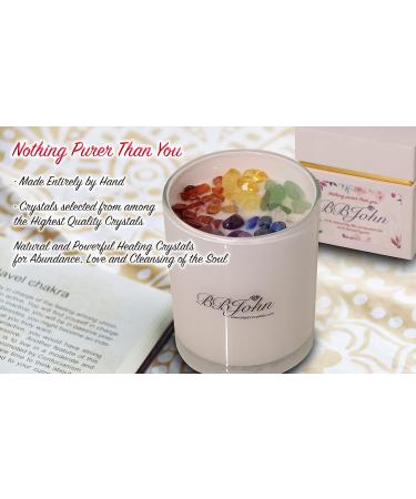 Chakra Crystal Candle - Healing Crystals & Gemstones for Manifestation Meditation & Stress Relief | Natural Soy Wax Aromatherapy - Buy Online on GoSupps.com
