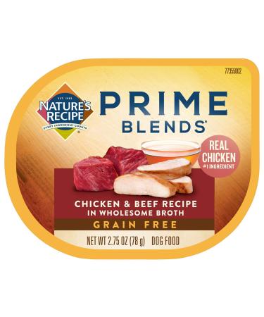 Nature's Recipe Prime Blends Wet Dog Food, 2.75 Ounce Cups Chicken & Beef 2.75 Ounce (Pack of 12)