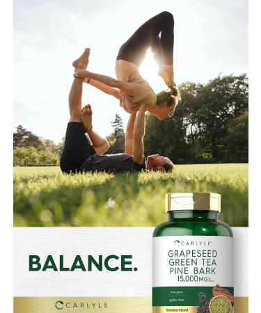 Carlyle Grapeseed Green Tea Pine Bark Capsules | 15,000mg | 150 Count | Non-GMO & Gluten-Free - Buy Online on GoSupps.com