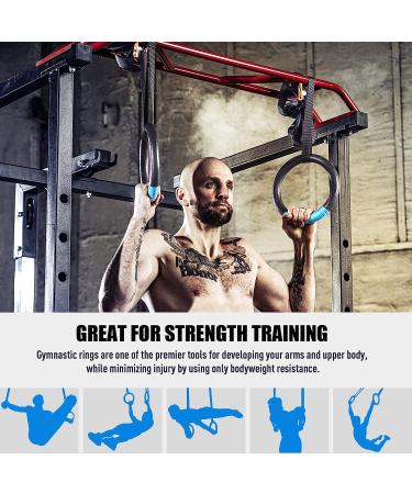 ZELUS Gymnastic Rings - Adjustable Straps, Steel Buckles - Perfect for Pull-Ups, Dips, Strength Training - Black - Buy Online on GoSupps.com