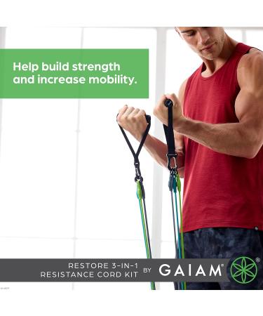 Gaiam 3-in-1 Resistance Band Kit | Comfort-Grip Handles & Interchangeable Strength Bands for HIIT - International Shipping Available - Buy Online on GoSupps.com
