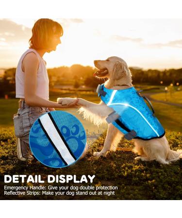 Alagirls Dog Life Jacket - Small & Medium Rip-Stop Safety Vest with Rescue Handle | Blue (Chest 47-61 cm) - Buy Online on GoSupps.com