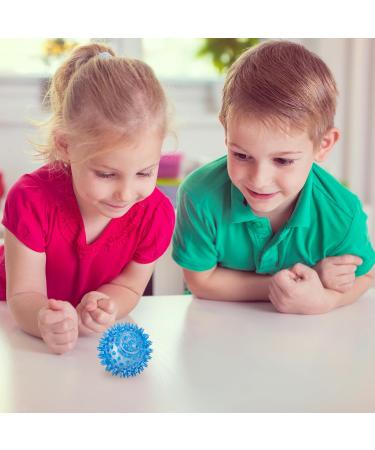 Relaxdays Hedgehog Ball Set of 12 - Colorful LED Bouncy Balls for Kids - 4 Flashing Colors 6.5 cm - Buy Online on GoSupps.com