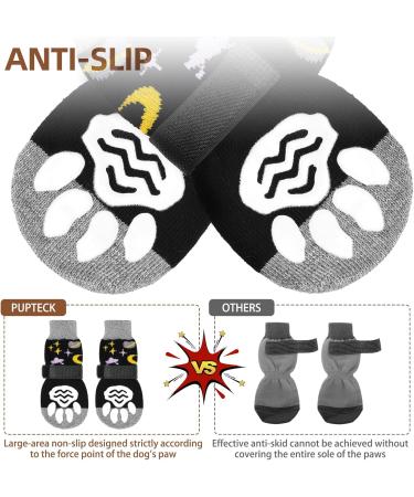 Buy Pupeck Anti-Slide Dog Socks Summer Paw Protection for All Sizes | Pack of 6 Black Star & Moon Design - Buy Online on GoSupps.com