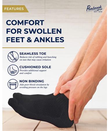 Pembrook Diabetic Socks for Women and Men - 6 Pairs, Ankle Low Cut Seamless Neuropathy Socks, Bright Colors - Buy Online on GoSupps.com
