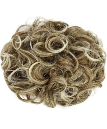 Yamel Curly Bun Hairpiece in Sandy Coffee to White Blonde - Synthetic Updo Extensions for Women - Buy Online on GoSupps.com