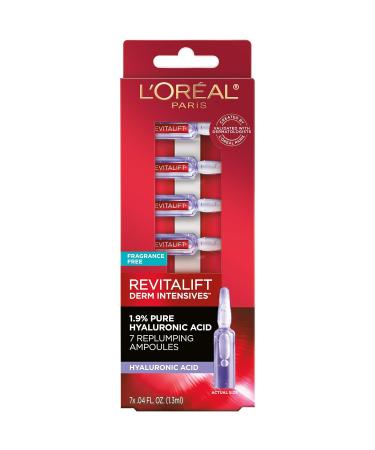L'Oreal Paris Revitalift Derm Intensives Hyaluronic Acid Serum Ampoules | Anti-Aging Skin Replumping - 7 Day Boost (Pack of 7 - Buy Online on GoSupps.com