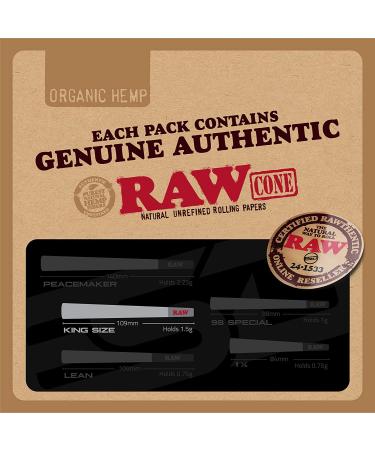 RAW Cones Organic King Size | 100 Pack | Hemp Pre Rolled Papers with Tips - Buy Online on GoSupps.com