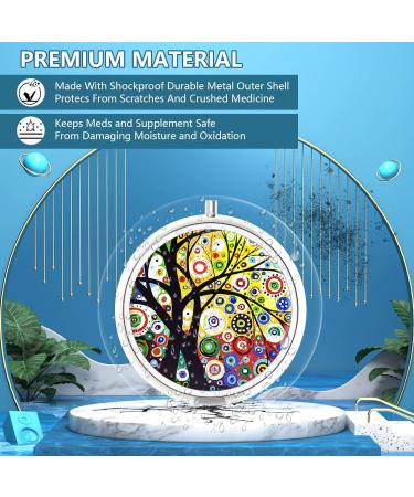 Portable 3-Compartment Pill Organizer - Black Tree of Life | Stylish Medicine & Vitamin Travel Box | Perfect Gift! - Buy Online on GoSupps.com