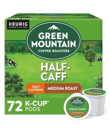 Green Mountain Coffee Roasters Half Caff, Single-Serve Keurig K-Cup Pods, Medium Roast Coffee, 12 Count (Pack of 6), Total 72 Count