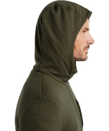 Icebreaker Merino Men's Quantum III Long Sleeve Wool Athletic Zip Up Hoodie - Loden Green - Size Large - Buy Online on GoSupps.com