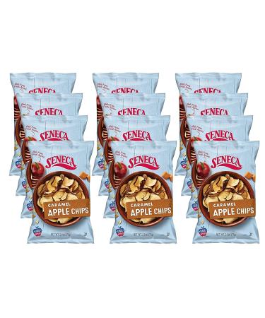 Seneca Caramel Apple Chips | Made from Fresh Apples | 100% Red Delicious Apples | Yakima Valley Orchards | Crisped Apple Perfection | Foil-Lined Freshness Bag | 2.5 ounce (Pack of 12)