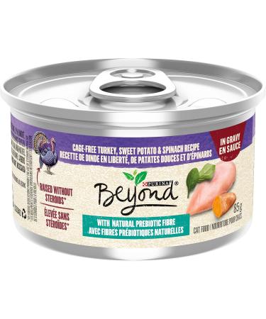 Beyond Wet Cat Food Trout & Catfish Pate - 85 g Can (12 Pack) & Wet Cat Food Cage-Free Turkey Sweet Potato & Spinach in Gravy - 85 g Can (12 Pack) Pate + Wet Cat Food - Buy Online on GoSupps.com