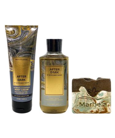 Bath & Body Works Men's Collection After Dark Duo Bundle with a Cabin Spice Bar Soap - Body Cream and 3-in-1 Hair Face & Body Wash - Full Size