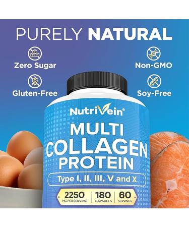Nutrivein Premium Multi Collagen Capsules & Ashwagandha Supplements Bundle: High-Absorption Ashwagandha Root & Multi Collagen Peptides Capsules for Body and Mind - Buy Online on GoSupps.com