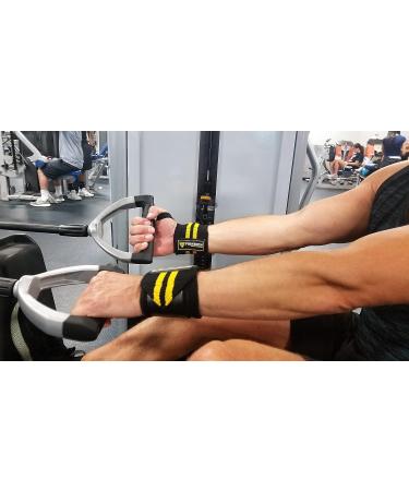 FIGHTECH Upgraded 2023 PRO Series 18 Yellow Wrist Wraps | Professional Grade for Weightlifting, CrossFit & Powerlifting - Buy Online on GoSupps.com