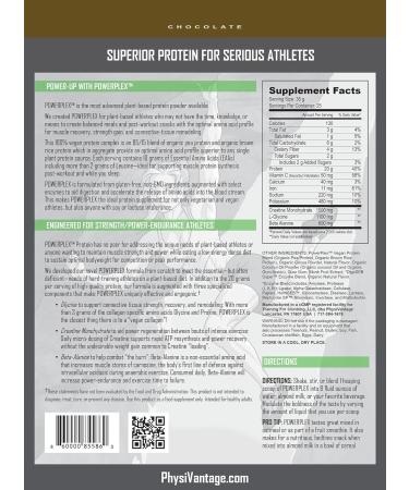 Buy PhysiVantage POWERPLEX Vegan Protein Powder - Organic Plant-Based Collagen Alternative Dairy-Free Pea & Rice Protein Non-GMO Supports Muscle & Joint Recovery - Chocolate 2 lb - Buy Online on GoSupps.com