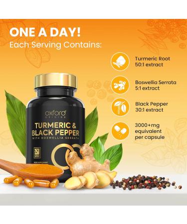 Premium Turmeric Boswellia Capsules 3000mg with Black Pepper | High Strength Formula | 60 Capsules | Made in UK | Joint Support - Buy Online on GoSupps.com