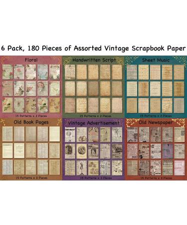 180 Sheets Vintage Scrapbook Paper Craft Kit for Bullet Journals and Planners - Buy Online on GoSupps.com