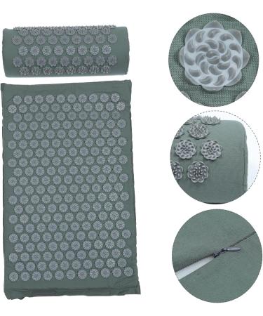 Plafope Acupuncture Massage Pillow & Yoga Mat Set - Acupressure Accessories for Enhanced Relaxation - 38x15x10cm Gray - Buy Online on GoSupps.com