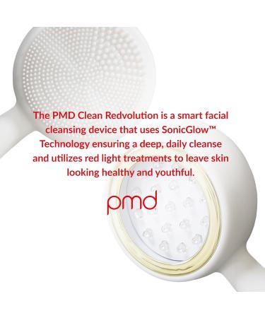PMD Clean Redvolution - Smart Facial Cleansing Device with Silicone Brush & Red Light Therapy for Smoother Skin Fine Lines Reduction & Firming - Face & Body Care - Buy Online on GoSupps.com