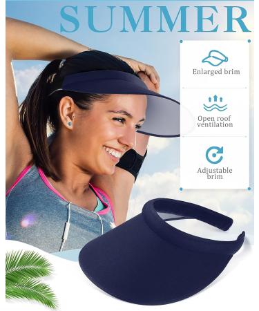 3 Pcs Cloth Covered Sports Sun Visor Set for Women & Men - Black, Navy Blue & White - Buy Online on GoSupps.com