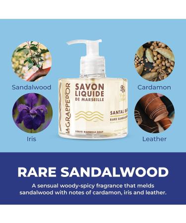 La Grappe d'Or Rare Sandalwood Marseille Hand Soap | Handmade in France with Organic Oils | Cruelty-Free & Vegan | 11.10 oz - Buy Online on GoSupps.com