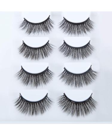 Magnetic Eyelashes - 4 Pairs of Natural Look False Eyelashes with Eyeliner for Effortless Glam - Buy Online on GoSupps.com