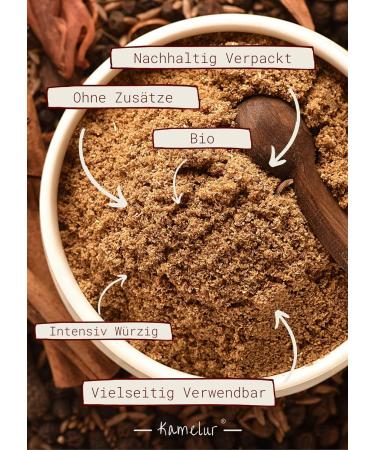 250 g of Organic Garam Masala - blend of organic Indian spices intensely aromatic and without additives - in biodegradable p - Buy Online on GoSupps.com