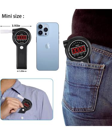 LAMJAD D600 Professional Breathalyzer with 10 Mouthpieces - Portable Alcohol Tester with Alarm Light and LED Display for Personal and Professional Use - Buy Online on GoSupps.com