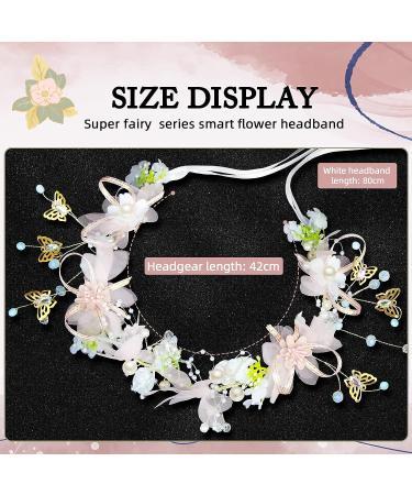 Adjustable Flower Crown Headband with Butterfly - Ideal for Wedding, Party, or Festival - Buy Online on GoSupps.com