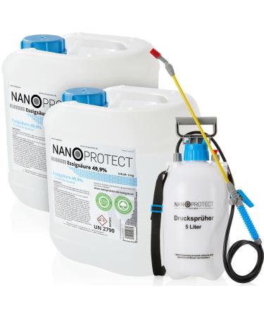 Nanoprotect acetic acid |Including print sprays |Ideal as a cleaner and descaler |For house and garden |Premium quality - made in Germany 10 kg