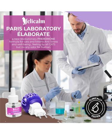 FELICALM Paris - New PHEROMONE Formula for Cats and Kittens - Intelligent ECONOMICAL SAFE DIFFUSER + 48 ML Refill - Anti Stress for Cats - CALMING - Happiness and Harmony. - Buy Online on GoSupps.com
