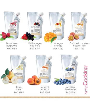 ScrapCooking - Pur e de Myrtilles 500 g - Pur e de Fruit pour P tisserie - Macarons Mousses Gel es G teaux Ganaches Nappages Coulis Glaces Cocktails - Fabriqu e en France - 4766 - Buy Online on GoSupps.com
