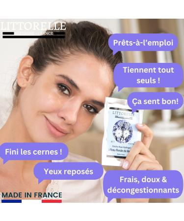 Littorelle 1x Eye Mask Hydrogel Patches with Cornflower Floral Water - Made in France - Moisturise Soothe and Illuminate the eyes - Anti-dark circles - Anti-puffiness - Tired Eyes Care - Buy Online on GoSupps.com