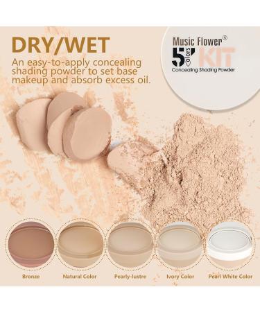 FantasyDay 5 in 1 Makeup Setting Powder Pressed Powder Cosmetics Powder Foundation Longwear Coverage with a Mattifying Finish Water- and Heat-Resistant Shine & Oil Control - Buy Online on GoSupps.com