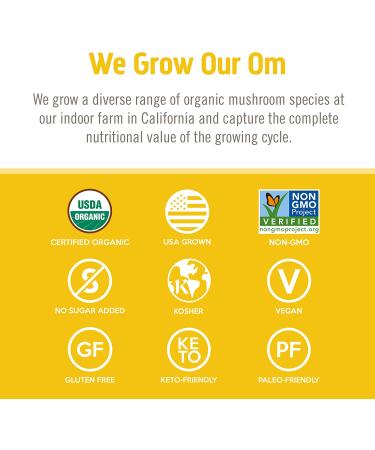 Om Mushroom Superfood Lion's Mane Powder - Organic Nootropic for Memory, Focus & Mood - 3.5oz, 50 Servings - Buy Online on GoSupps.com