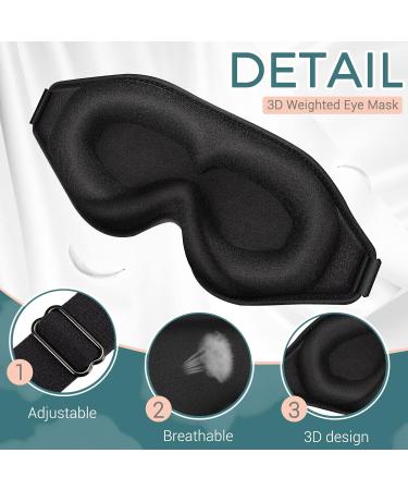 3D Weighted Eye Mask for Sleeping | Satin Sleep Mask for Women Men | Contoured Eye Mask for Travel, Meditation & Naps - Buy Online on GoSupps.com