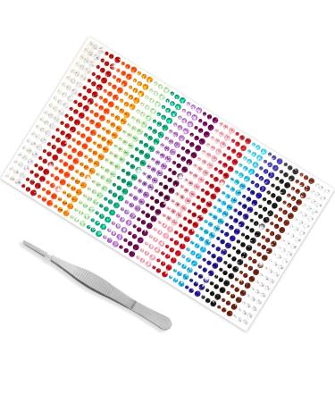 Annhao glitter stones self -adhesive glitter stones rhinestones face with tweezers for DIY face make -up fingernail decorations and vacation accessories 3mm 4mm 5mm (900 pieces) - Buy Online on GoSupps.com