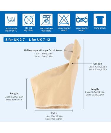 Bunion Corrector Big Toe Separator & Splint Sleeve - 1 Pair with Silicone Pad for Day and Night Wear - Small Beige - Buy Online on GoSupps.com