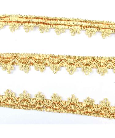 BEL AVENIR 3cm 12Yards Gold Braid Trim French Gimp Sewing Polyester DIY Crafts Costume Decoration - Buy Online on GoSupps.com