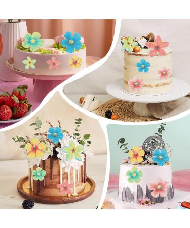 35 Pcs Edible Flowers Cake Decorations Wafer Paper Flower Cupcake Toppers for Decorating Edible Flower Cake Topper Colorful Rice Paper Cake Food Decoration for Wedding Birthday Baby Shower Party - Buy Online on GoSupps.com