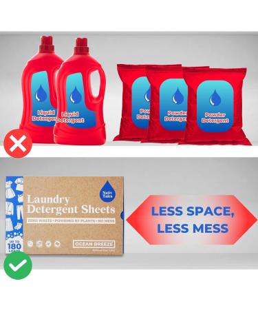 Eco-Friendly Laundry Detergent Sheets - Ocean Breeze Scent 180 Loads Portable & Space-Saving for Travel - Buy Online on GoSupps.com