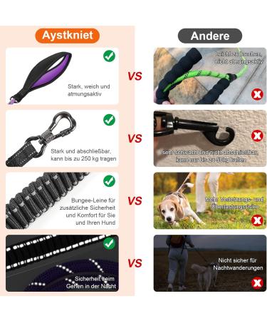 Shop Aystkniet Bungee Drag Line for Dogs - 3m to 20m Shock-Absorbing Leash with Padded Handle & Lockable Hooks - Ideal for Medium & Large Dogs - Purple - Buy Online on GoSupps.com