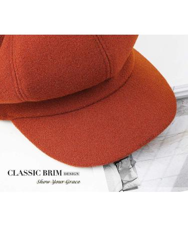 Sumolux Women's French Wool Beret Newsboy Hat in Orange - Classic Autumn & Winter Cap - Buy Online on GoSupps.com